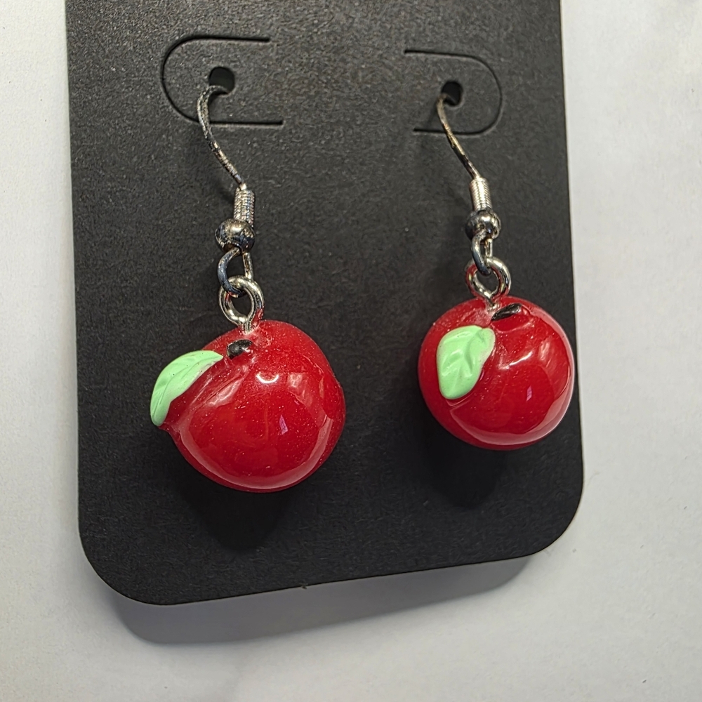 Red Apple Earrings Handmade Hypoallergenic Teachers/‎ Lucifer Hazbin Hotel